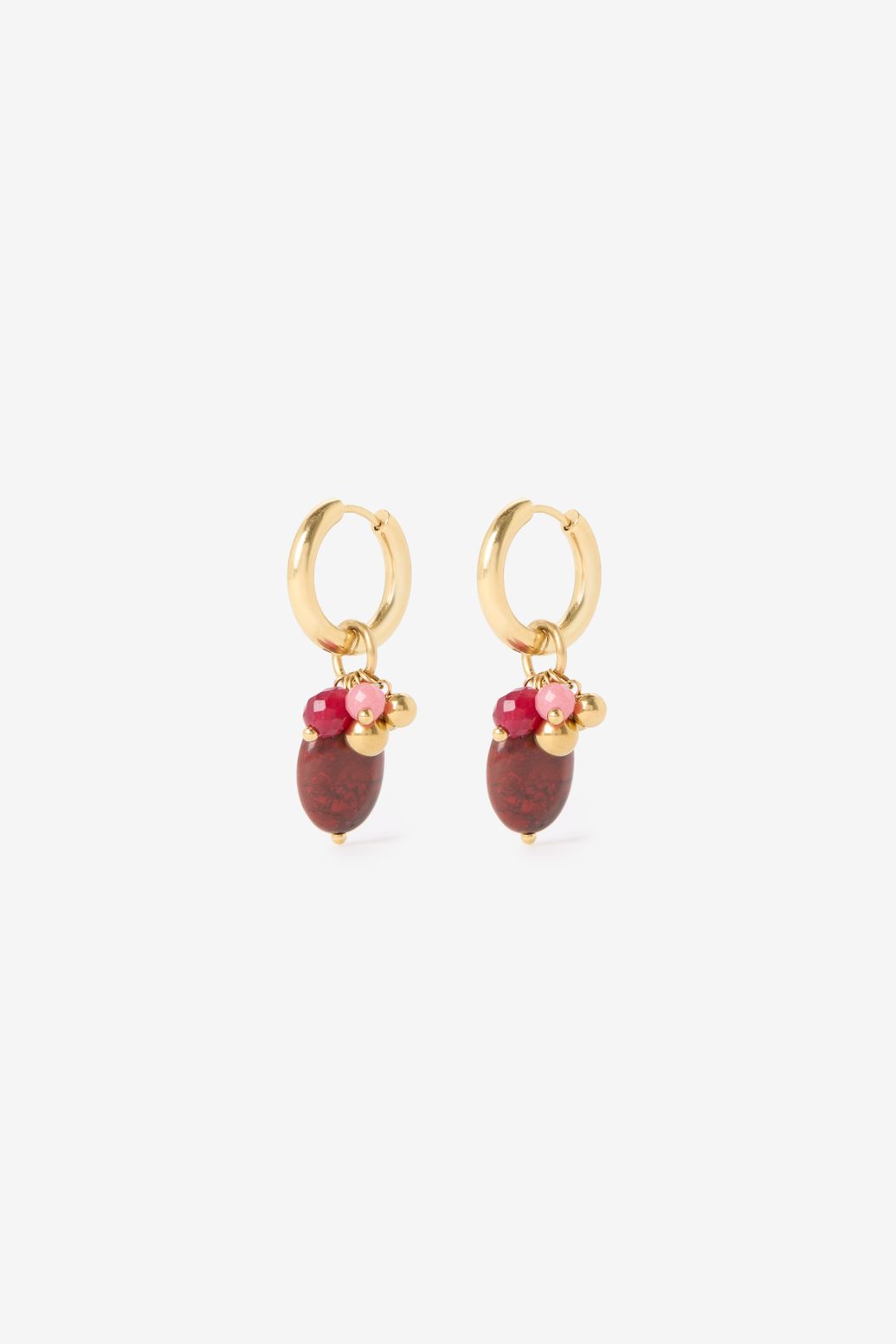 Gold plated oorbellen met steentjes