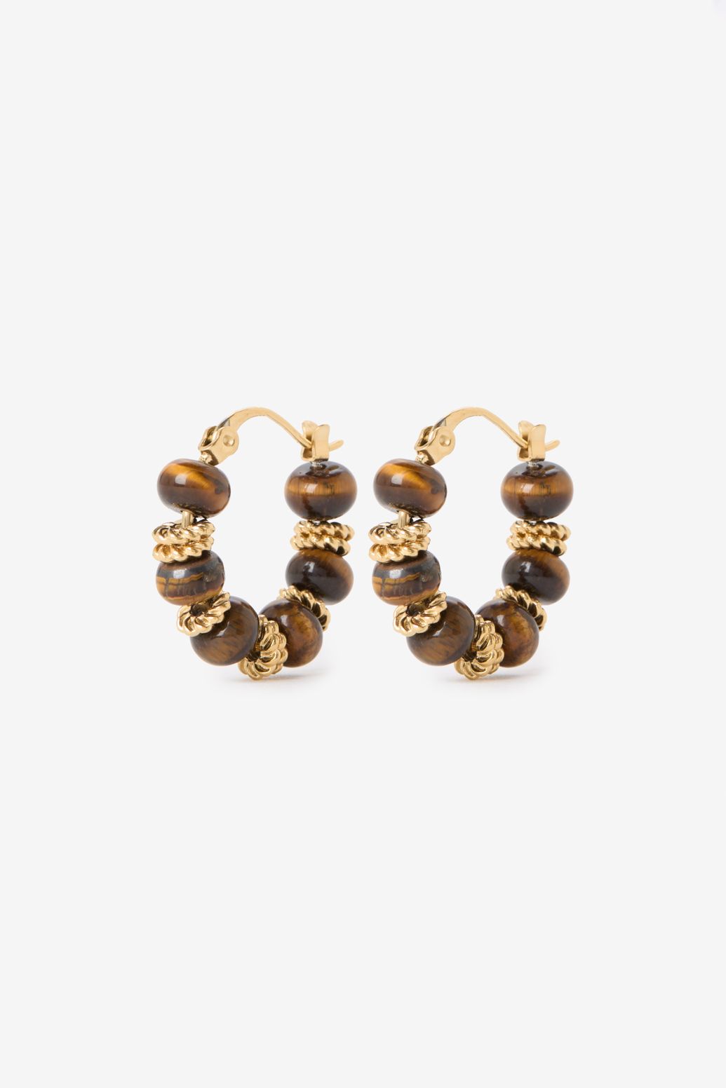 Gold-plated Ohrringe mit runden Steinchen