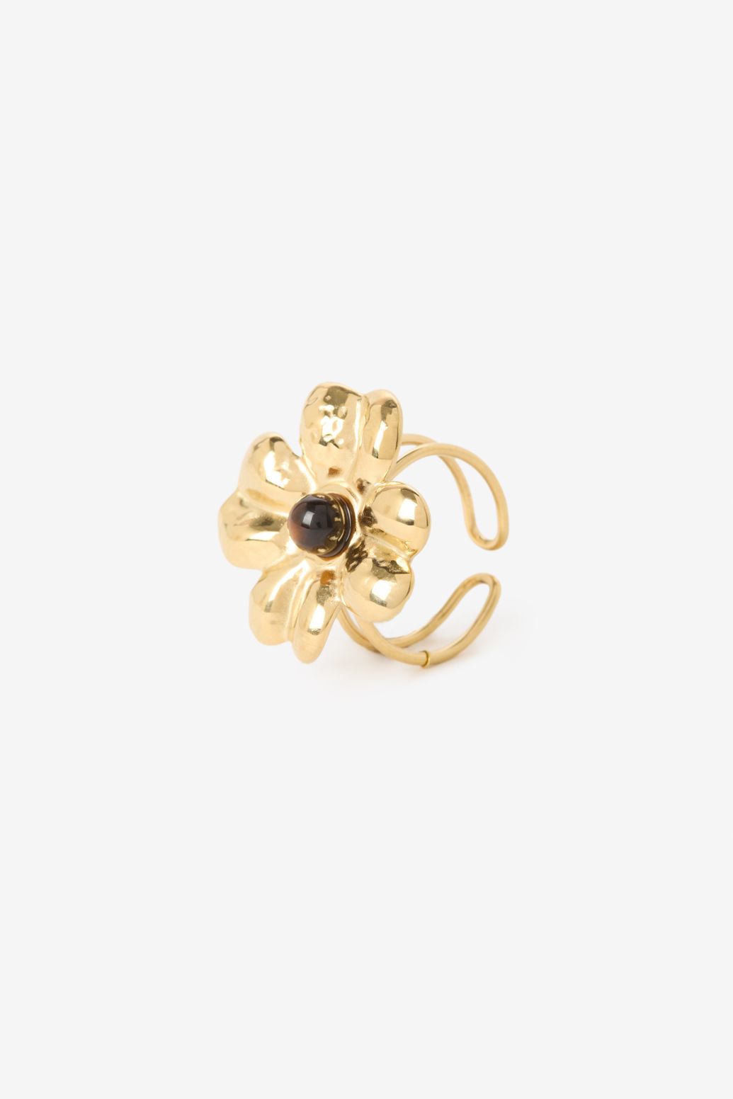 Gold-plated Ring mit Blume