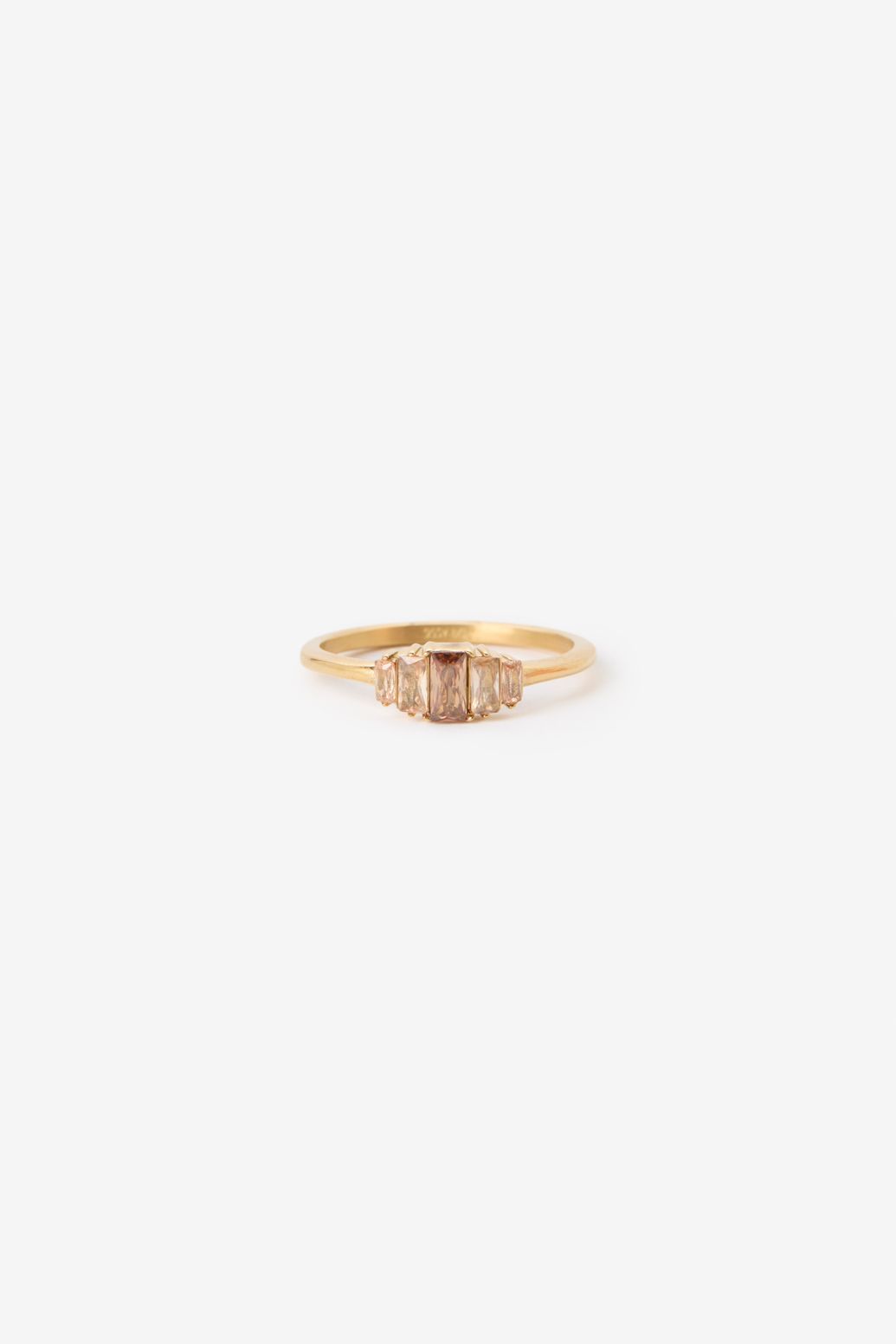 Gold plated ring met stenen