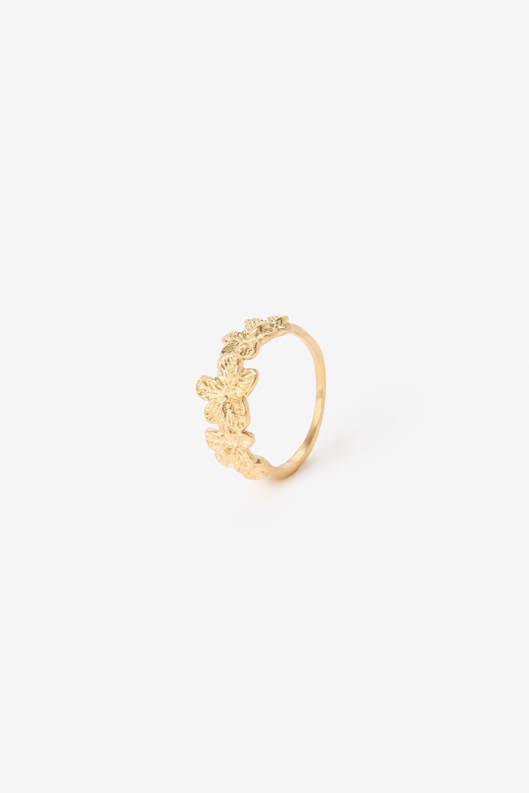 Gold-plated Ring mit Blumen
