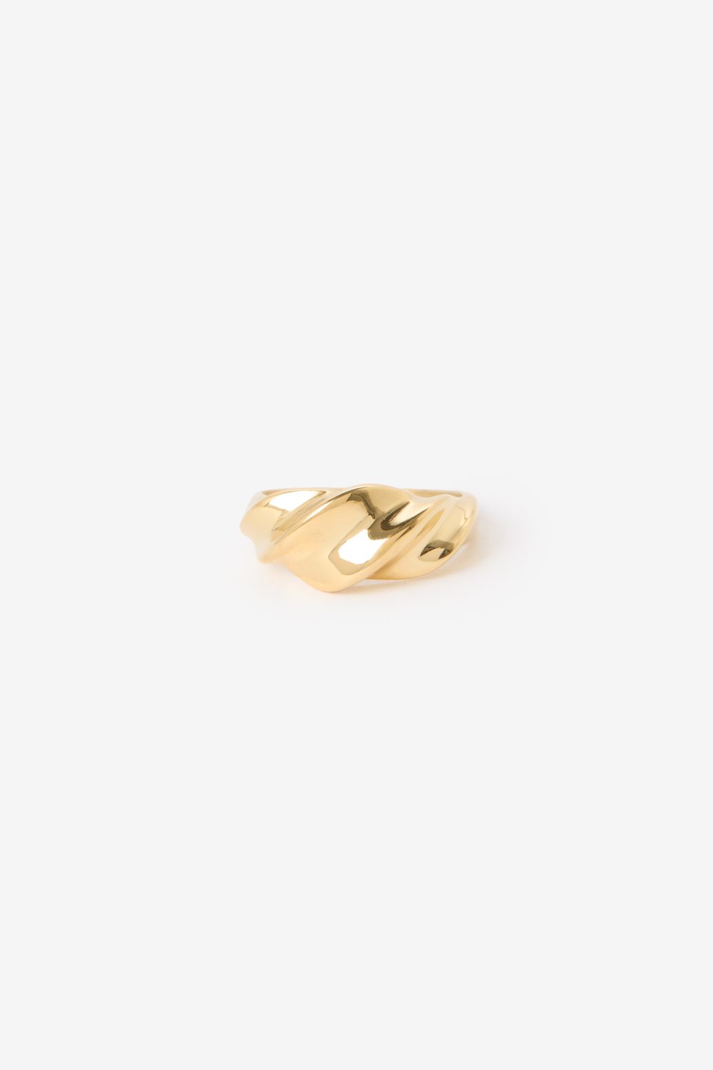 Gold plated ring met gedraaid design