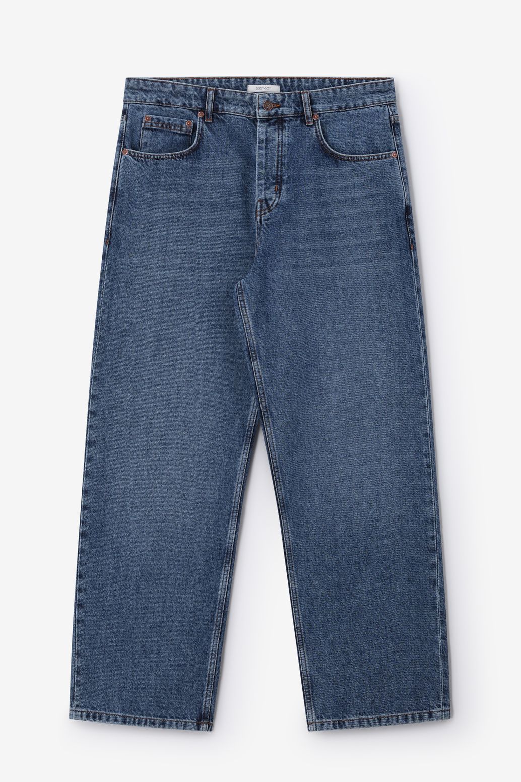 Weite Straight Fit Jeans - dunkelblau