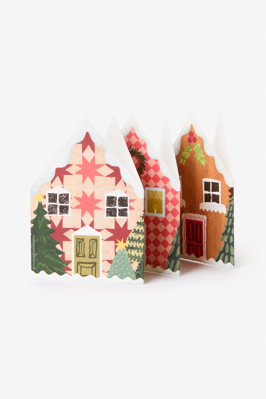 Weihnachtskarten-Set Häuser - mehrfarbig